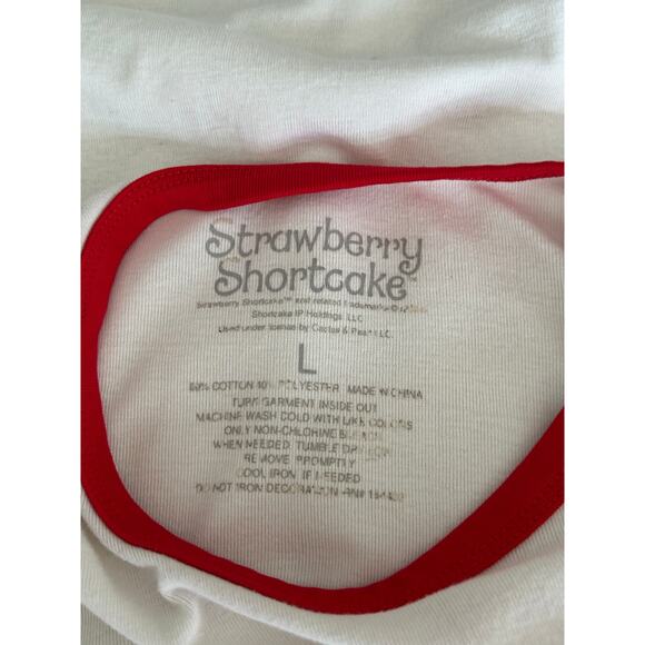 Strawberry Shortcake Fitted Babydoll T Shirt Sz L Y2K 80s 90s Style Retro - Picture 10 of 10